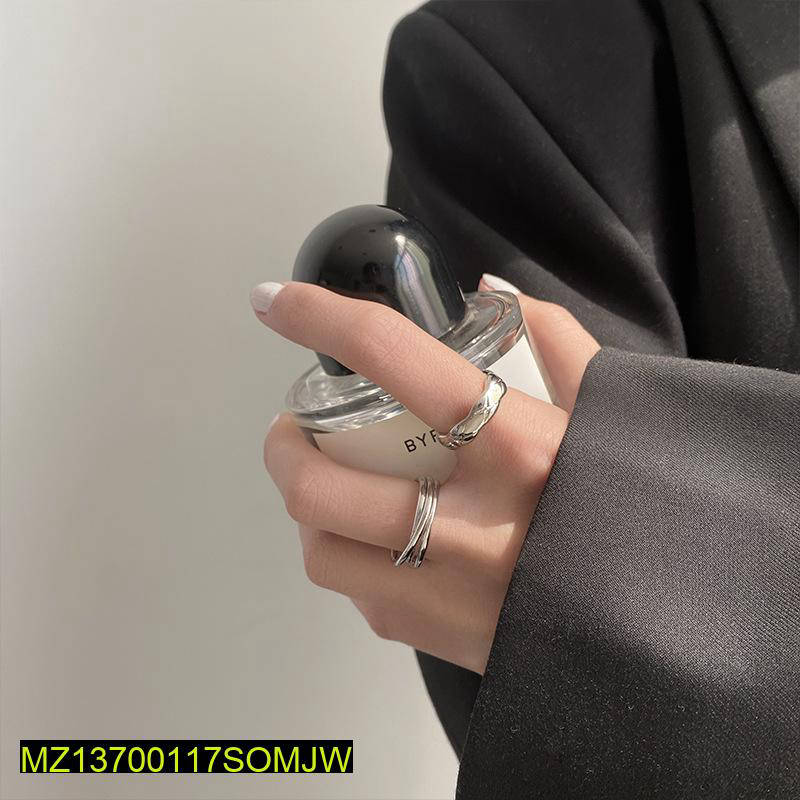 Modern Korean Silver Rings for Women Adjustable Office Wear