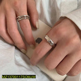 Modern Korean Silver Rings for Women Adjustable Office Wear