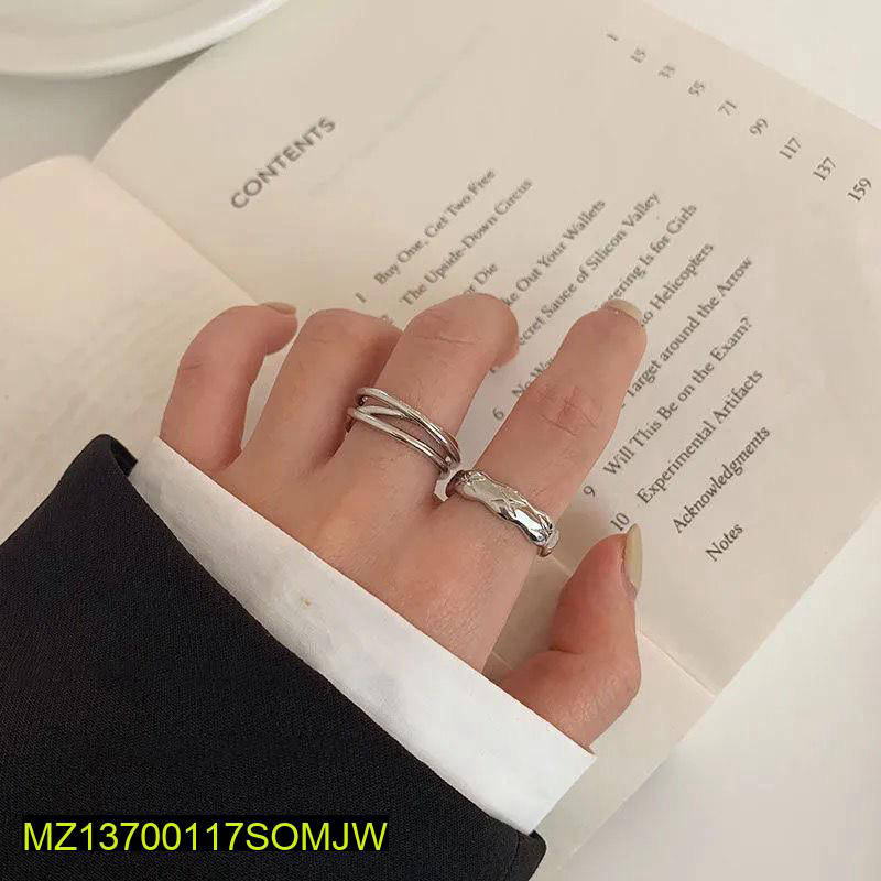 Modern Korean Silver Rings for Women Adjustable Office Wear