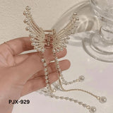Silver Golden Zircon Butterfly Hair Claw for Women Daily Wear