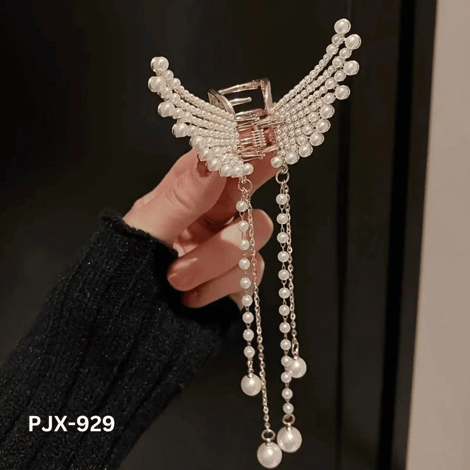 Silver Golden Zircon Butterfly Hair Claw for Women Daily Wear