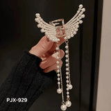 Silver Golden Zircon Butterfly Hair Claw for Women Daily Wear