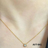Women Single Pearl Alloy Necklace Golden Silver Daily Wear
