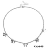 Women Multi Butterfly Necklace Gold Silver Alloy Daily Wear
