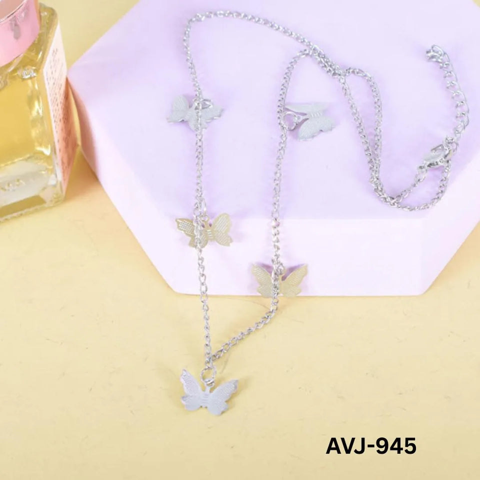 Women Multi Butterfly Necklace Gold Silver Alloy Daily Wear