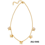Women Multi Butterfly Necklace Gold Silver Alloy Daily Wear