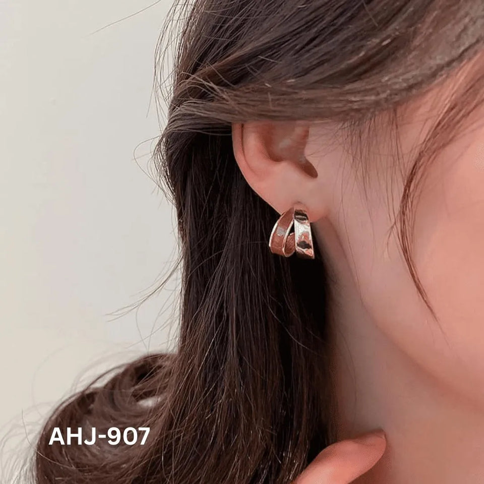 Elegant Korean Two Layer Hoop Earrings for Women