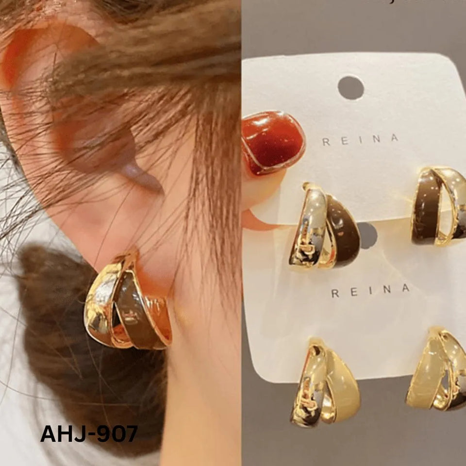 Elegant Korean Two Layer Hoop Earrings for Women