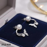 Korean Fish Tail Earrings Alloy Women 2Pcs Pink Silver Gold Black