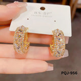 Zircon Gold Baliyaan Earrings for Women 2Pcs Silver Golden Alloy