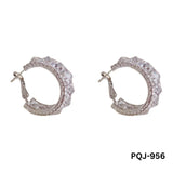 Zircon Gold Baliyaan Earrings for Women 2Pcs Silver Golden Alloy