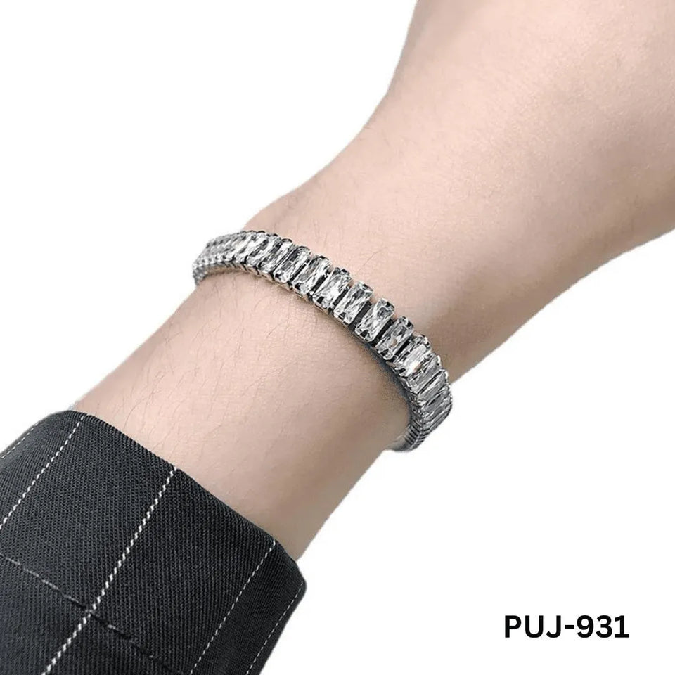 Silver Sparkling Korean Chain Bracelet for Women
