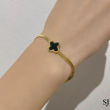 Black Golden Clover Bracelet for Women