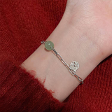 Minimalistic Bracelet for Women with Jade Bead