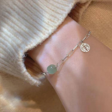 Minimalistic Bracelet for Women with Jade Bead