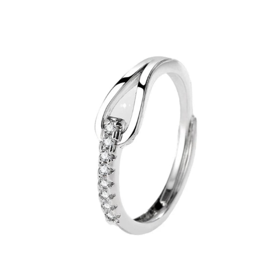 Silver Plated Adjustable Ring for Women Stylish Trendy Design