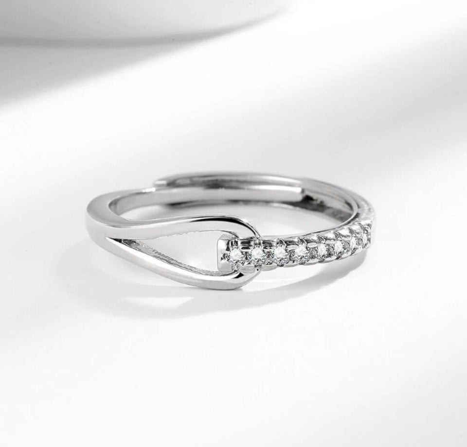 Silver Plated Adjustable Ring for Women Stylish Trendy Design
