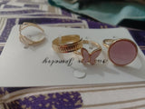 Women Antique Plated Stone Rings Set 4Pcs Elegant Daily Wear