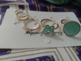 Women Antique Plated Stone Rings Set 4Pcs Elegant Daily Wear