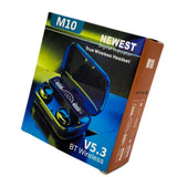 M10-TWS Wireless Bluetooth Earbuds with Charging Case, Black, Durable (Free Home Delivery)