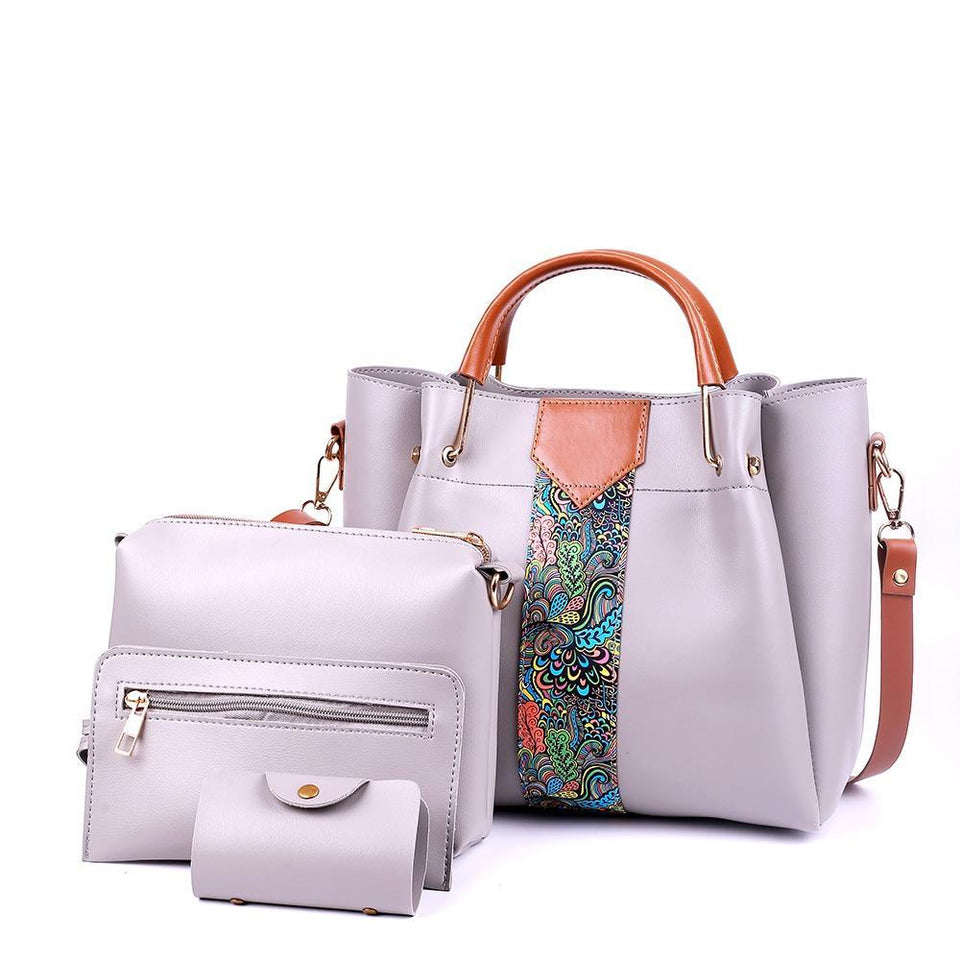 Premium Handbag Set (4 Pieces) – Classy Paisley Collection