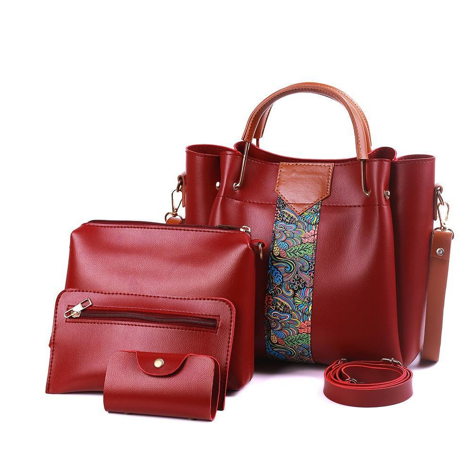 Premium Handbag Set (4 Pieces) – Classy Paisley Collection