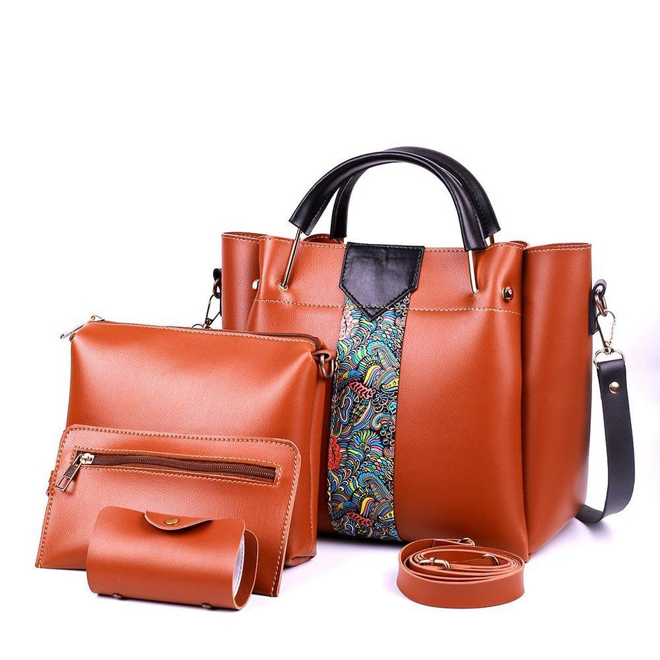 Premium Handbag Set (4 Pieces) – Classy Paisley Collection