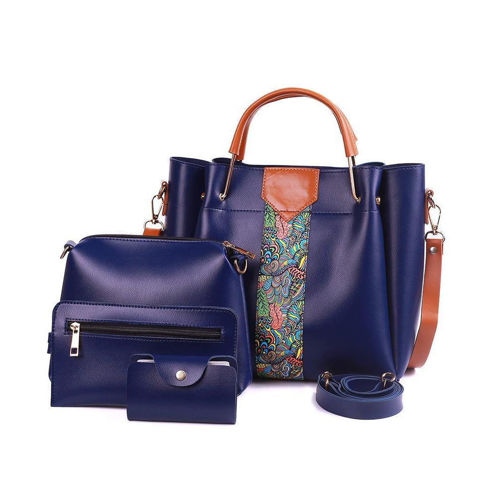 Premium Handbag Set (4 Pieces) – Classy Paisley Collection