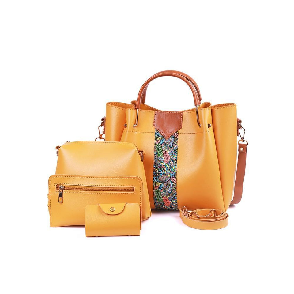 Premium Handbag Set (4 Pieces) – Classy Paisley Collection