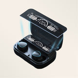 M10-TWS Wireless Bluetooth Earbuds with Charging Case, Black, Durable (Free Home Delivery)