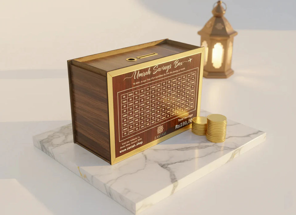 Wooden Umrah Saving Box with Free Home Delivery